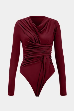 Knit Ruched Long Sleeve Bodysuit>MICAS Discount