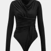 Knit Ruched Long Sleeve Bodysuit>MICAS Discount