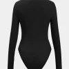 Knit Ruched Long Sleeve Bodysuit>MICAS Discount