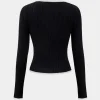 Knit V-Neck Long-Sleeve Top>MICAS Discount