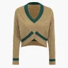 Knit V-Neck Patchwork Long-Sleeve Top>MICAS Fashion