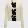 Knitted Bow Tie-Up Long-Sleeve Top>MICAS New