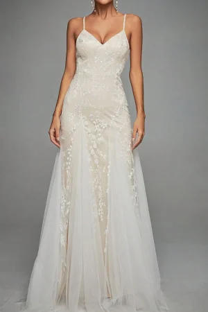 Lace Slip Maxi Dress>MICAS Fashion