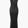 Lace Slip Slit Maxi Dress>MICAS Clearance