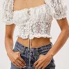 Lace Square Neck Buttons Down Shirt>MICAS New