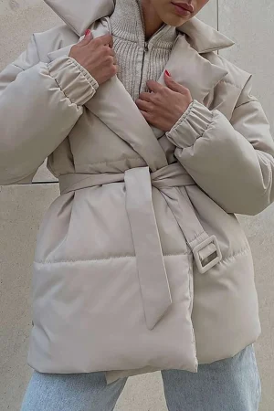 Lapel Belted Puffer>MICAS Best
