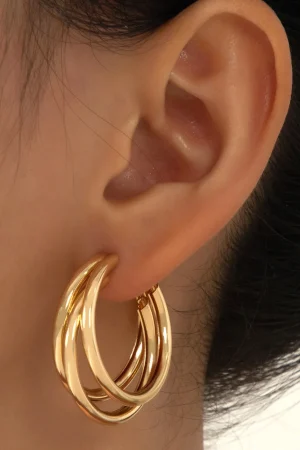 Layer Circle Metal Earrings>MICAS New