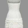 Layer Ruffle Strapless Mini Dress>MICAS Clearance
