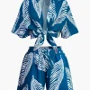 Leaf Print Drawstring Shorts Set>MICAS Discount