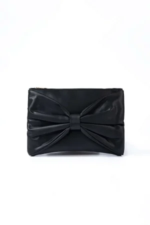Leather Bow Clutch Bag>MICAS Hot