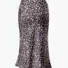 Leopard Drawstring Slit Skirt>MICAS Discount