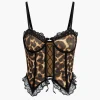 Leopard Print Lace-Up Bustier Top>MICAS Fashion