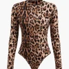 Leopard Print Long Sleeve Bodysuit>MICAS New