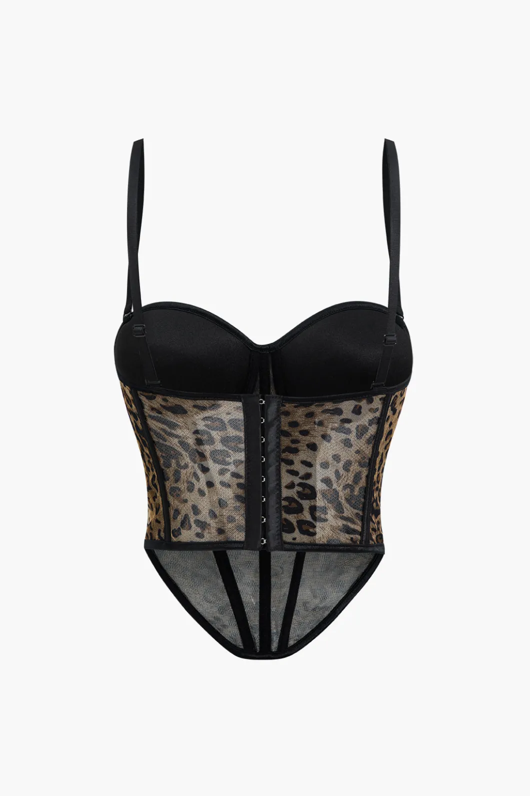 Leopard Print Mesh Sheer Cami Top>MICAS New