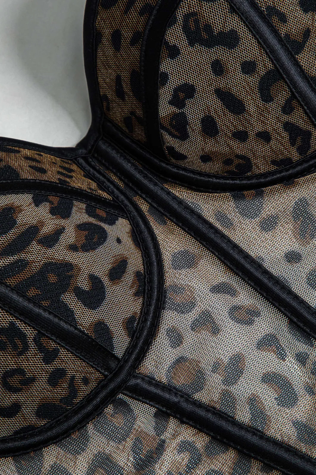 Leopard Print Mesh Sheer Cami Top>MICAS New