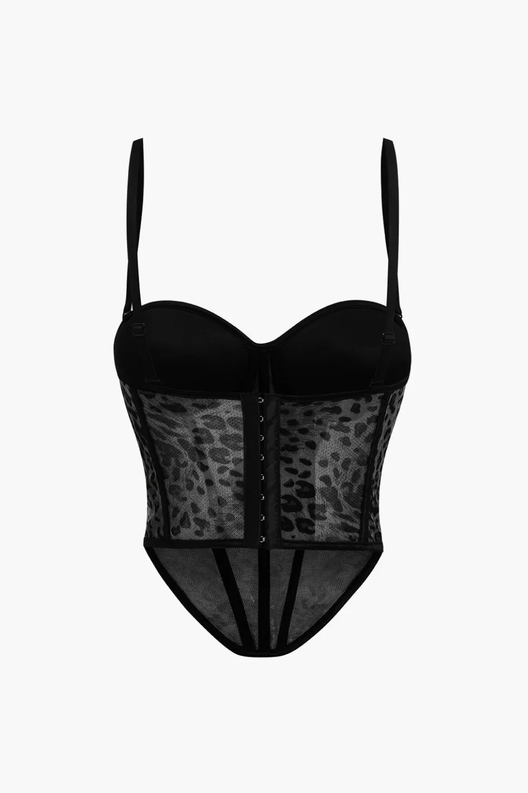 Leopard Print Mesh Sheer Cami Top>MICAS New