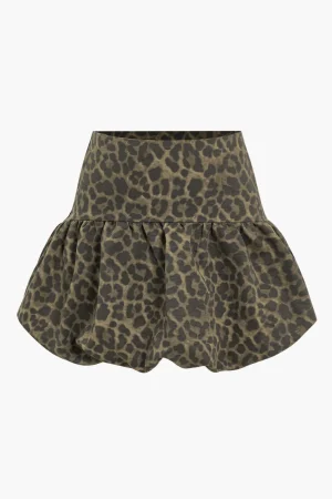 Leopard Print Ruffle Skirt>MICAS Online