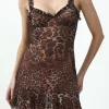 Leopard Print Scallop Edge Mini Dress>MICAS New