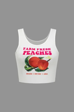 Letter &Fruit Print Tank Top>MICAS Best