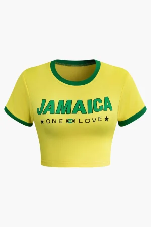 Letter Printed Crop T-shirt>MICAS New