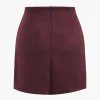 Linen Button Patchwork Pleated Skirt>MICAS New