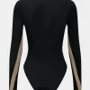 Long Sleeve Patchwork Mesh Bodysuit>MICAS Clearance
