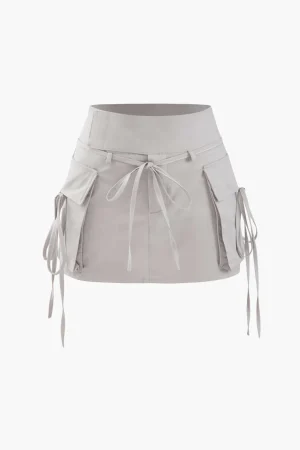 Low Rise Tie Cargo Mini Skirt>MICAS Best