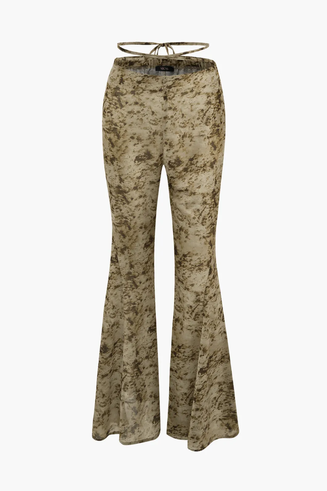 Low Rise Tie Dye Tie Waist Flare Leg Pants>MICAS Online