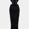 Mesh Backless Patchwork Strapless Maxi Dress>MICAS Online