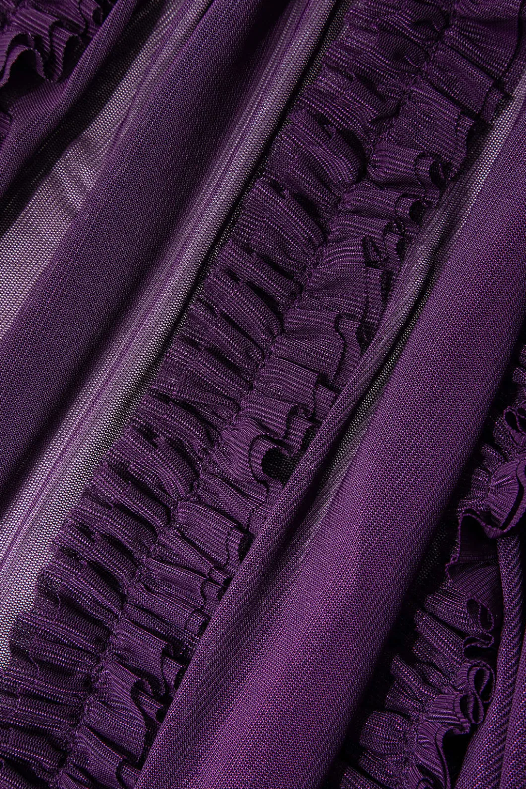 Mesh Ruched Layered Frill Slip Maxi Dress>MICAS Discount