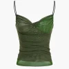 Mesh Twist Knot Cami Top>MICAS Clearance