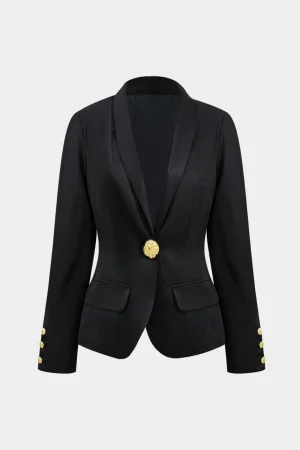 Metal Button V-neck Blazer>MICAS Discount