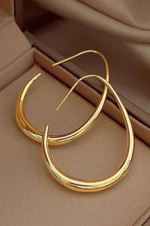 Metal Oval Earrings>MICAS Fashion