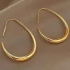 Metal Oval Earrings>MICAS Fashion