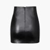 Metallic Faux Leather Knotted Mini Skirt>MICAS Fashion
