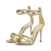 Metallic Open Toe Ankle Strap High Heels>MICAS Online
