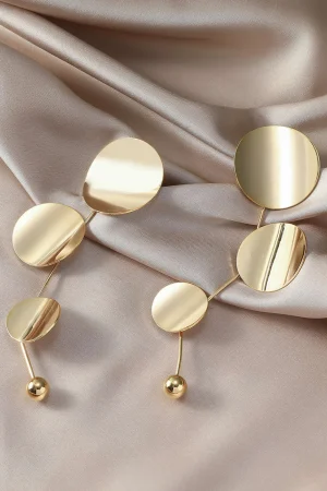 Metallic Round Piece Earring>MICAS Clearance