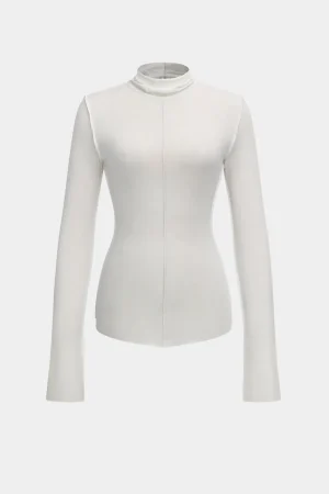 Mock Neck Long-Sleeve Top>MICAS New