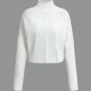 Mock Neck Textured Batwing Sleeve Sweater>MICAS Clearance
