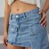Multi Pocket Denim Mini Cargo Skirt>MICAS Online