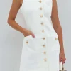 Multi-Button Collared Pocket Mini Dress>MICAS Outlet