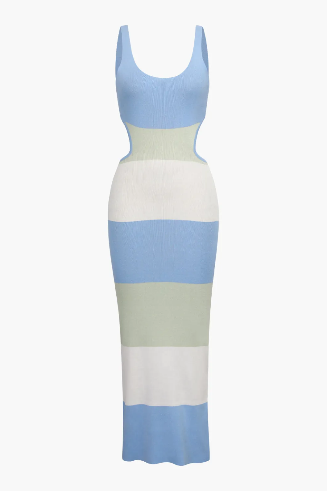 Multicolored Stripe Knitted Backless Maxi Dress>MICAS Sale