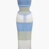 Multicolored Stripe Knitted Backless Maxi Dress>MICAS Sale