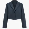 Notched Lapel Blazer And High Waist Trousers Set>MICAS New