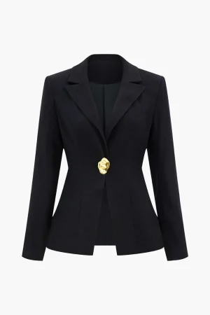 Notched Lapel One Button Blazer>MICAS Outlet