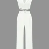 Notched Lapel Tie Back Vest And Straight Leg Suit Pants Set>MICAS Hot