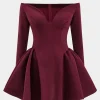 Off Shoulder Long Sleeve Mini Dress>MICAS Hot