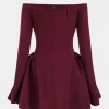 Off Shoulder Long Sleeve Mini Dress>MICAS Hot
