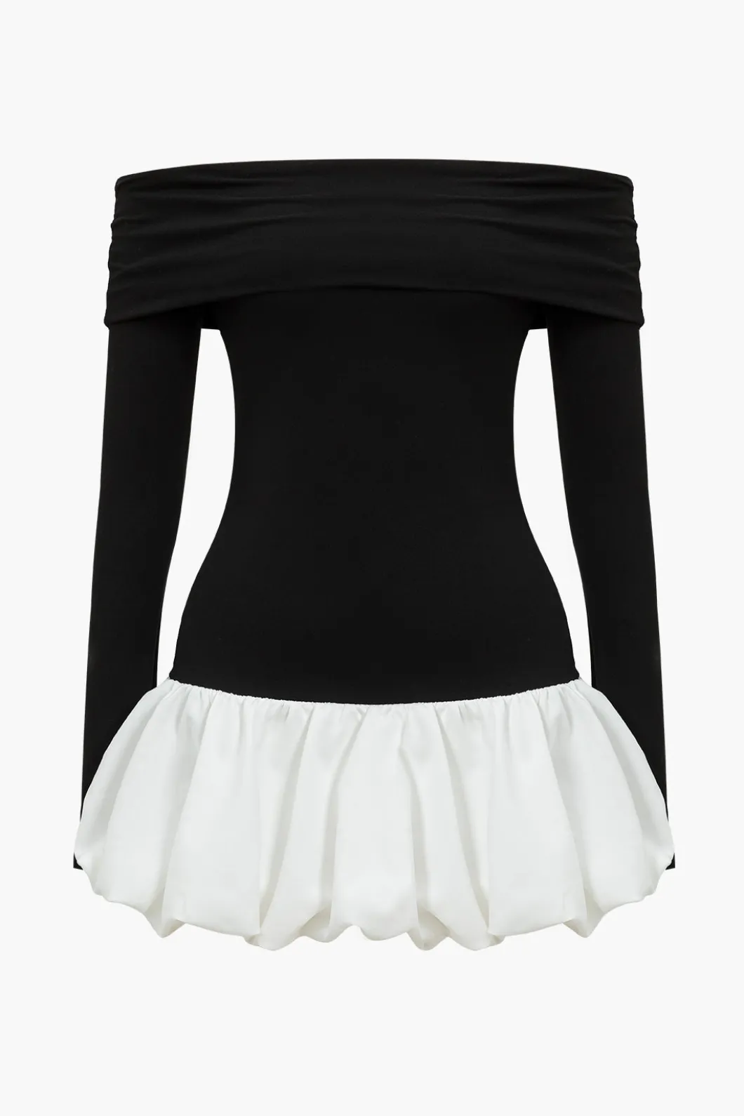 Off Shoulder Patchwork Mini Dress>MICAS Discount