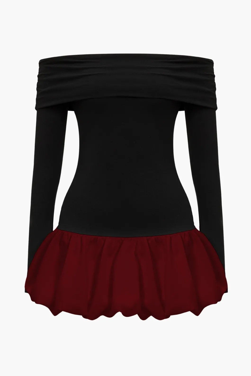 Off Shoulder Patchwork Mini Dress>MICAS Discount